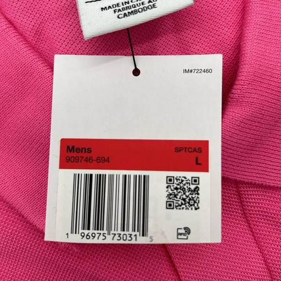 Nike Mens Size Large Sportswear Athletic pink  Short Sleeve Polo 909746 694 - Picture 5 of 5